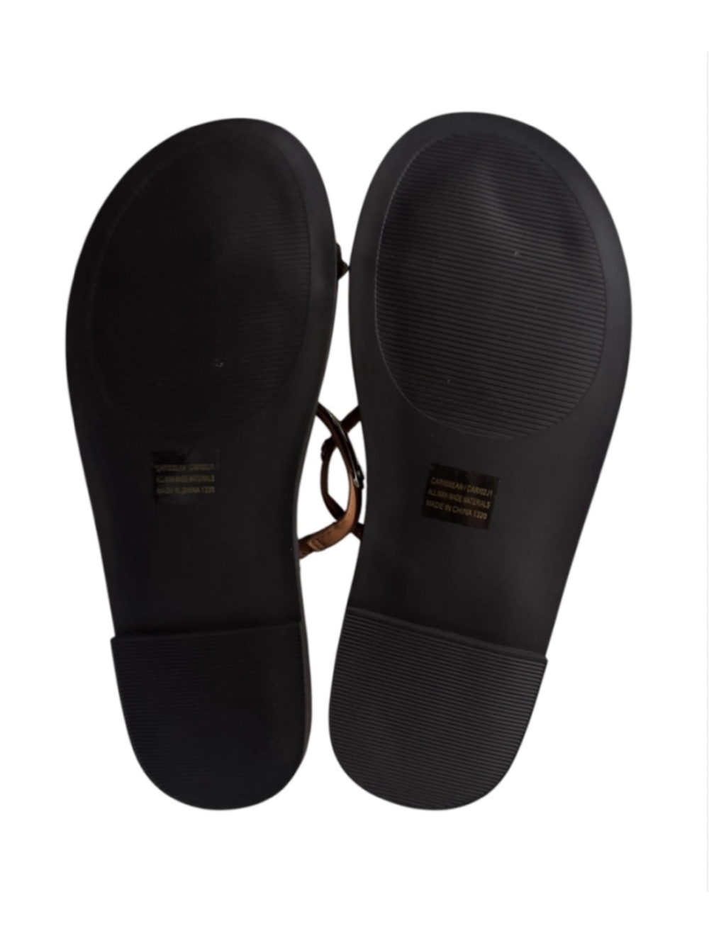 New Madden Girl Brown & Gold Flat Sandals Size 7, toe ring, straps - Picture 6 of 9